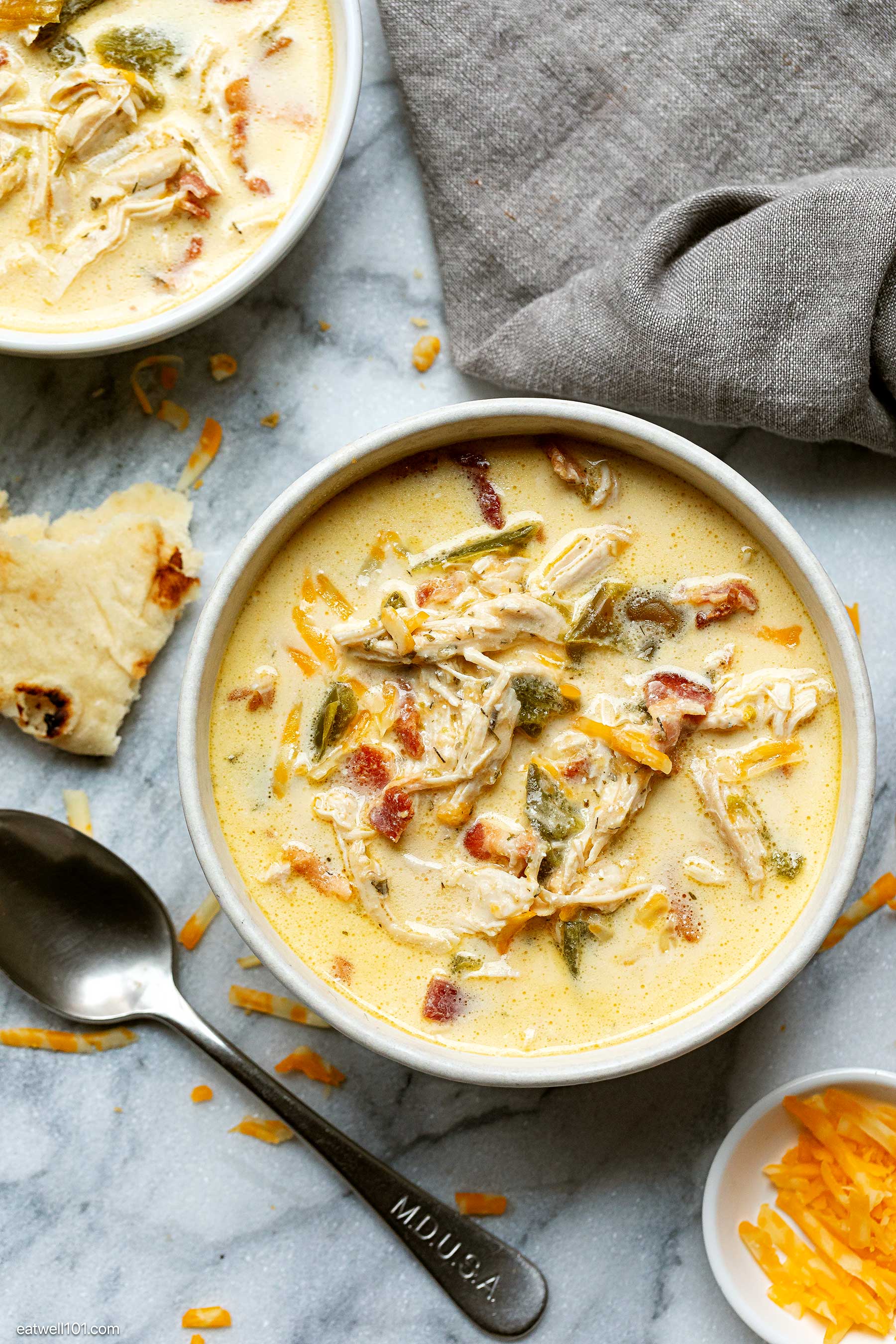 bowls of chicken soup