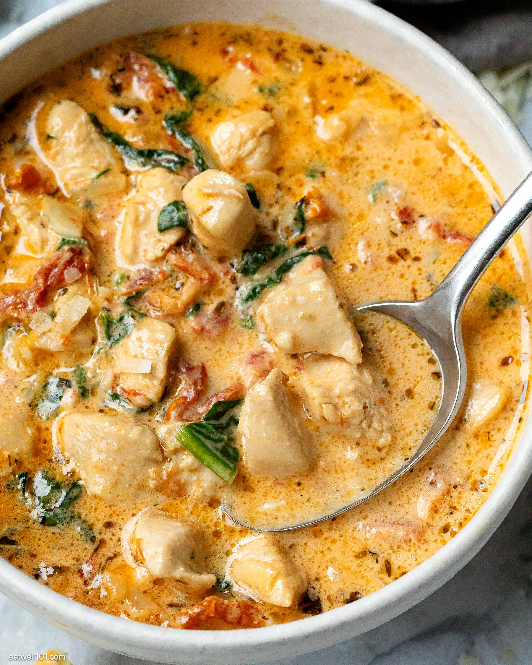 chicken soup in a bowl