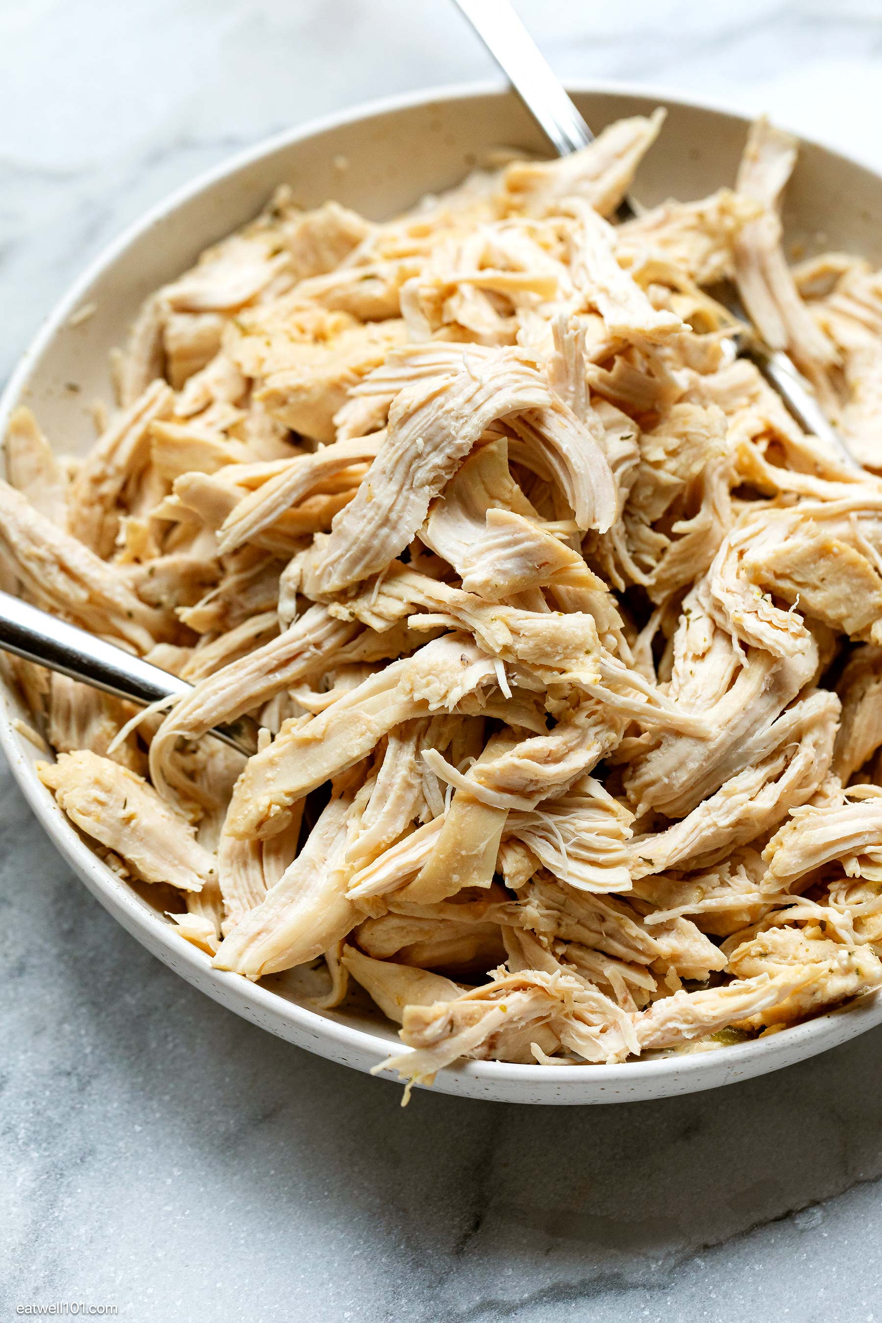 shredded cooked chicken