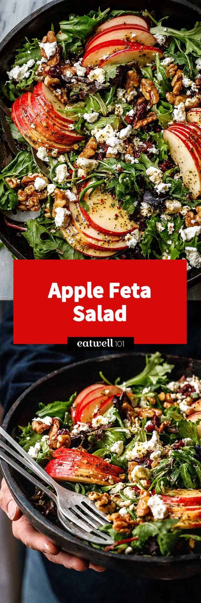 A delicious salad full of colors and textures. Enjoy as a healthy lunch or serve for a festive gathering! #salad #recipe #eatwell101