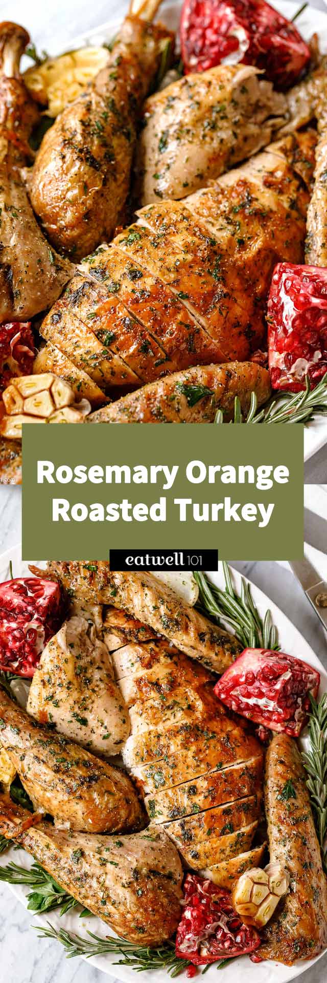 Rosemary Orange Roasted Turkey - #thanksgiving #turkey #recipe #eatwell101 - Our easy Rosemary Orange Roasted Turkey recipe will Impress your Thanksgiving guests! This mouth-watering roasted turkey is sure to be the star of your holiday dinner with its fragrant rosemary and zesty orange flavors.