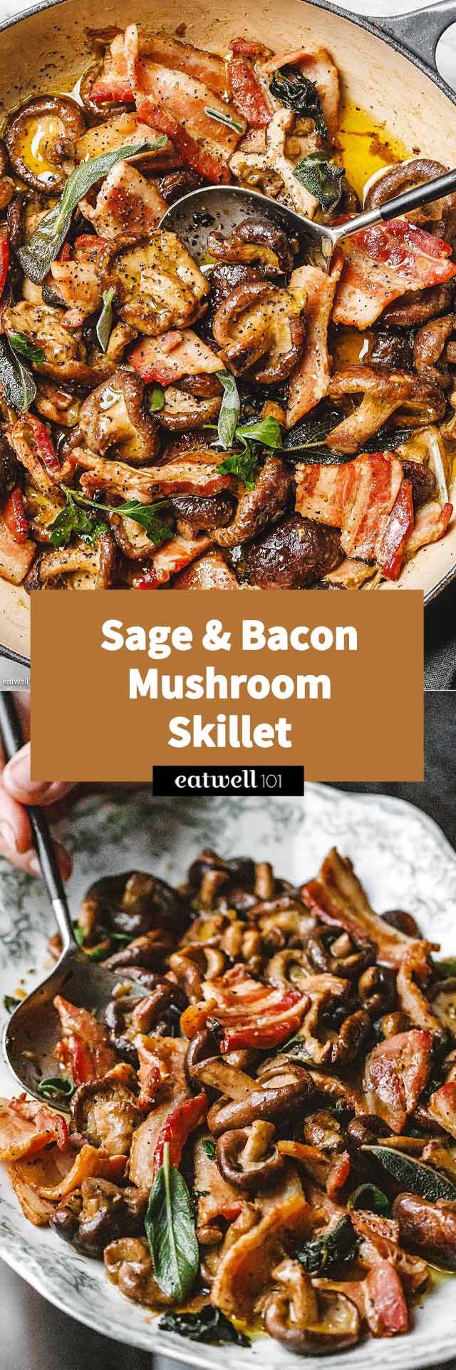 This mushroom and bacon skillet recipe makes a hearty side dish with woodsy aromas and a savory twist - perfect for any holiday table!