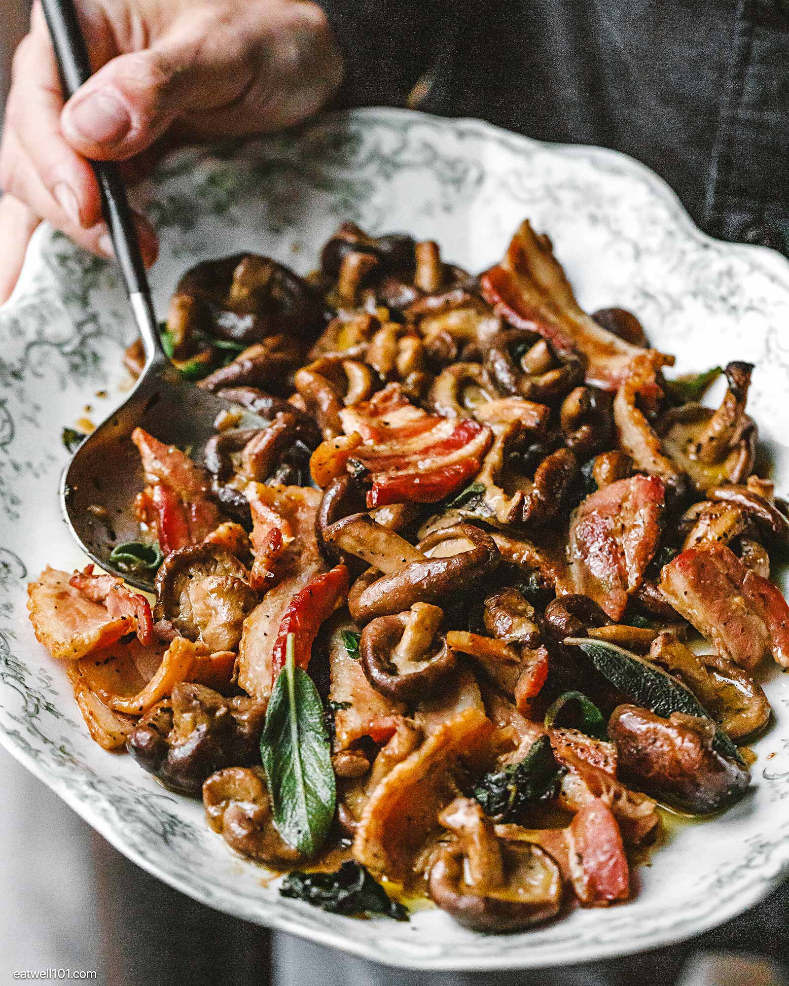 sauteed bacon and mushrooms recipe