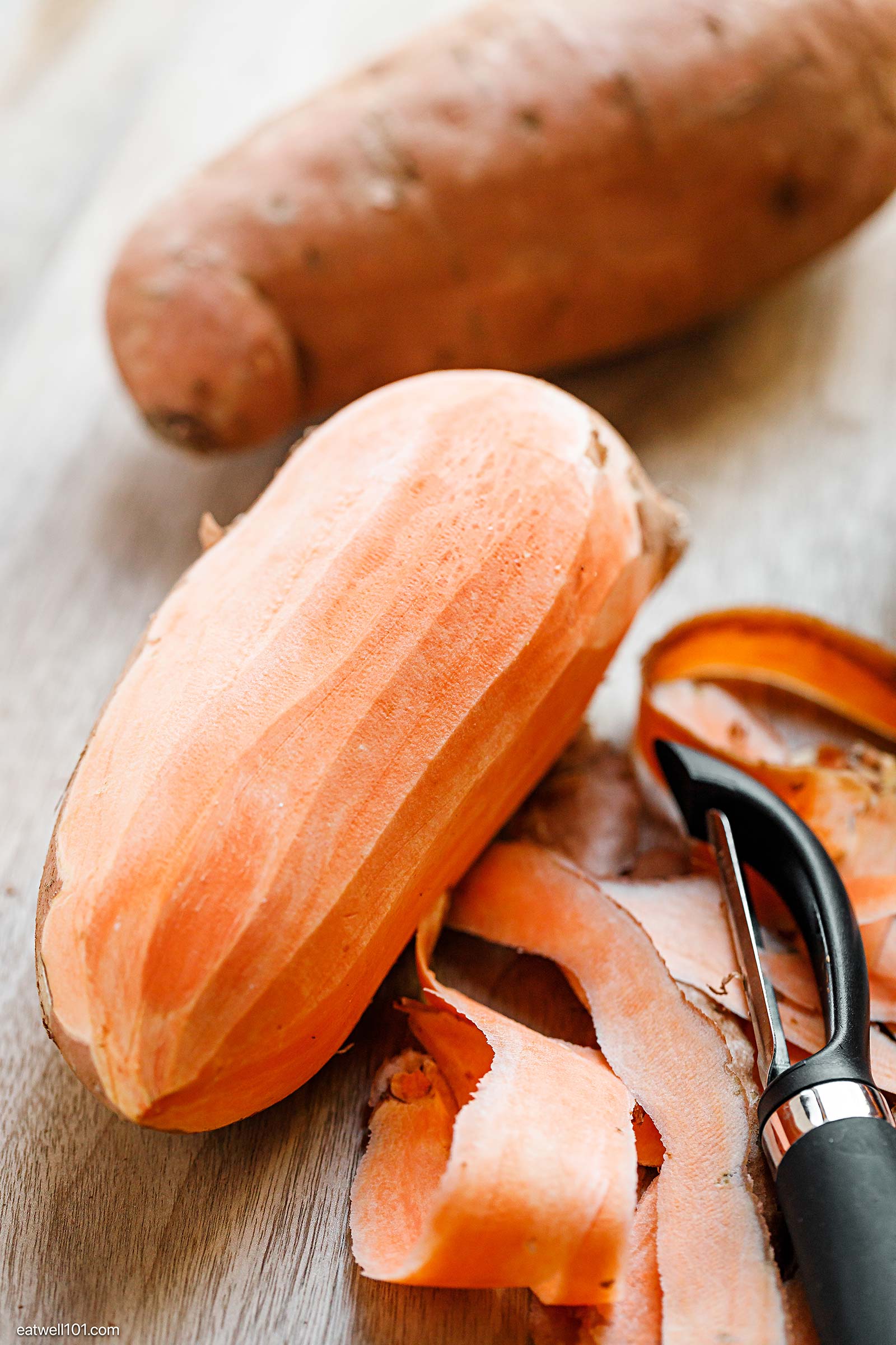 peeled sweet potato