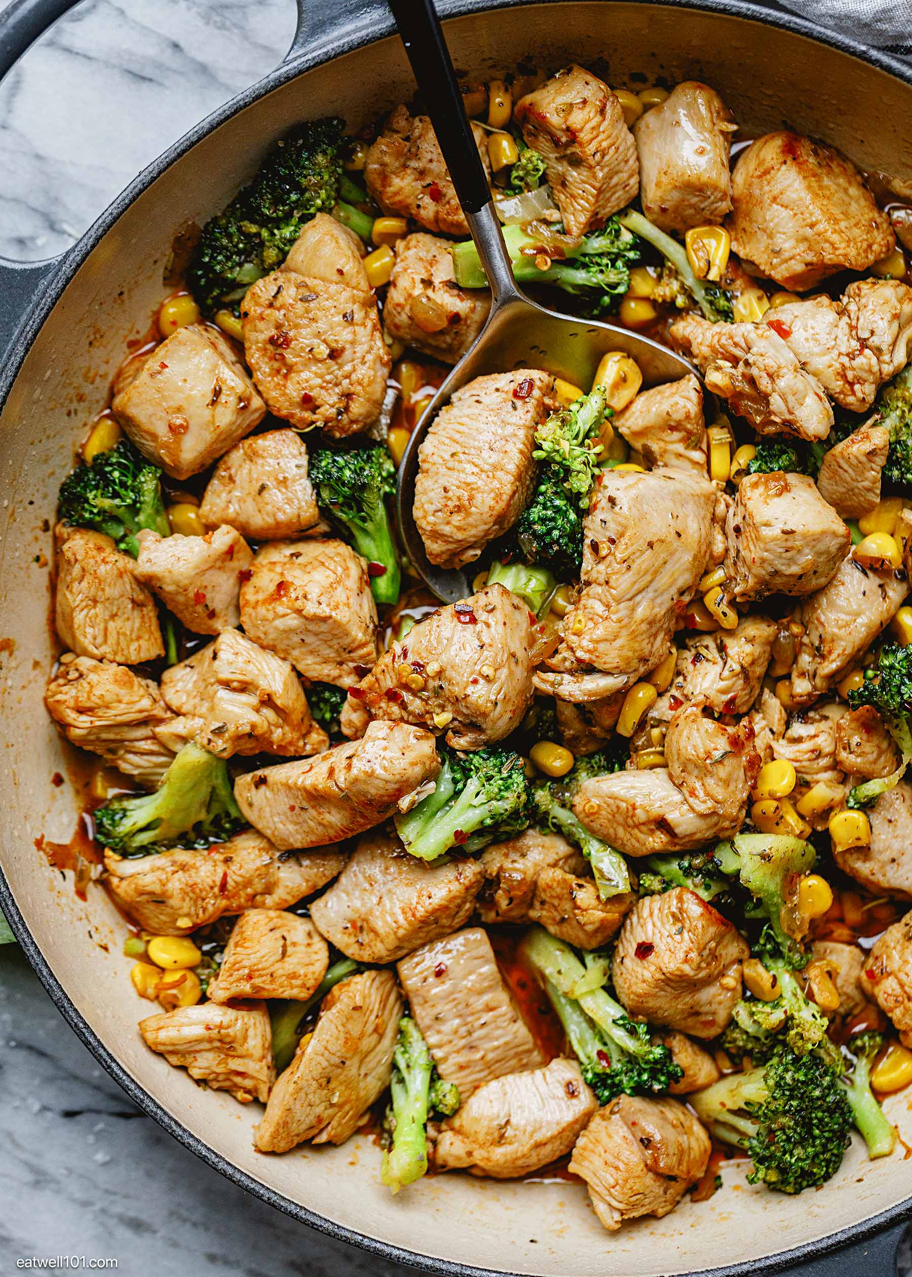 Chicken with Broccoli and Sweetcorn