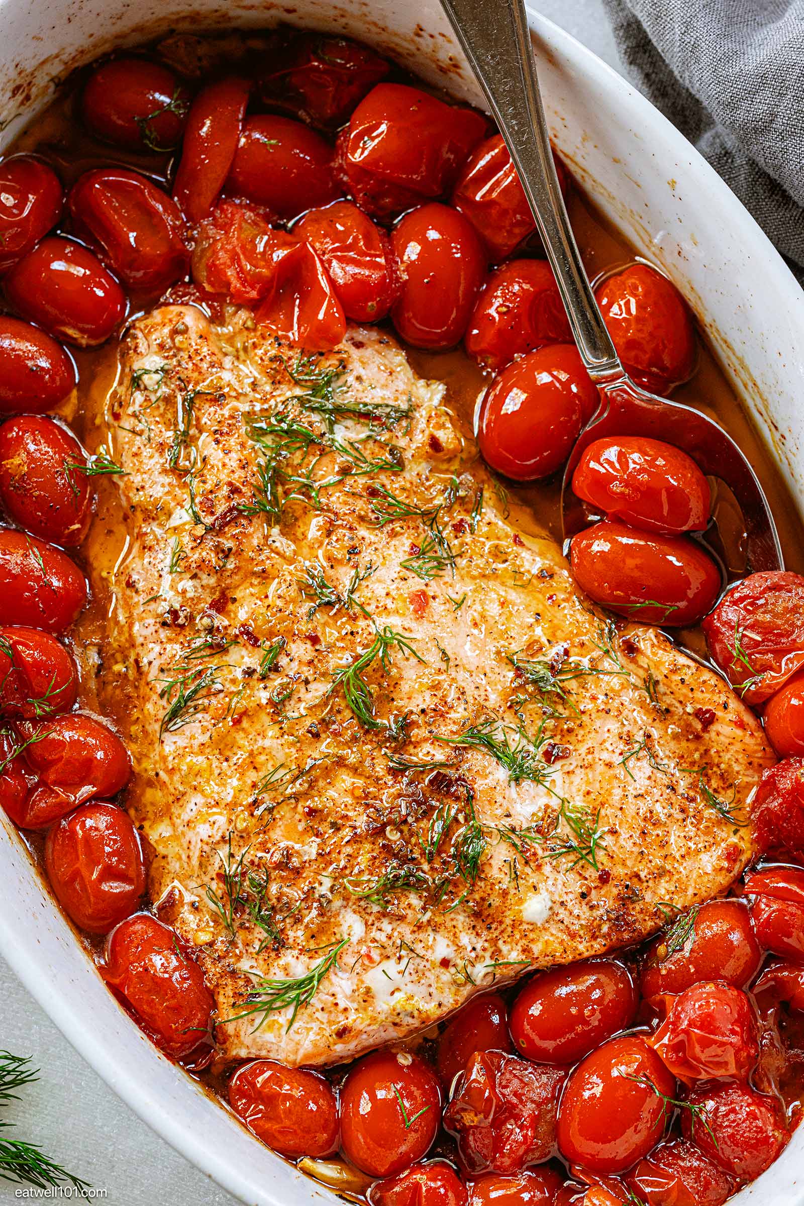 baked salmon with grape tomatoes recipe