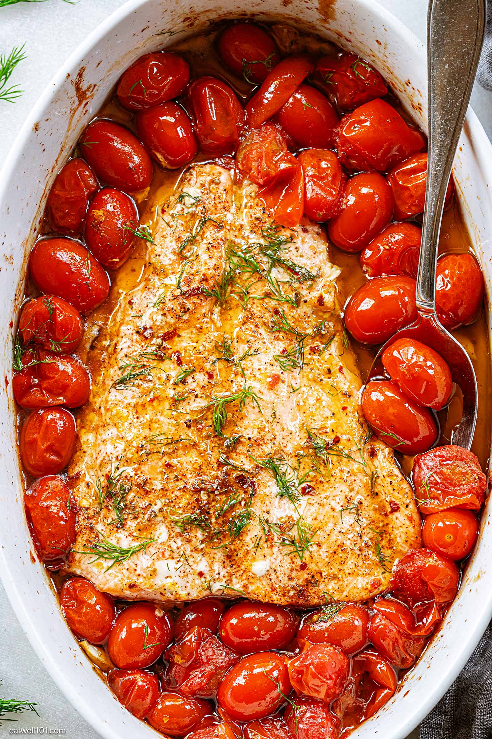 baked salmon with grape tomatoes