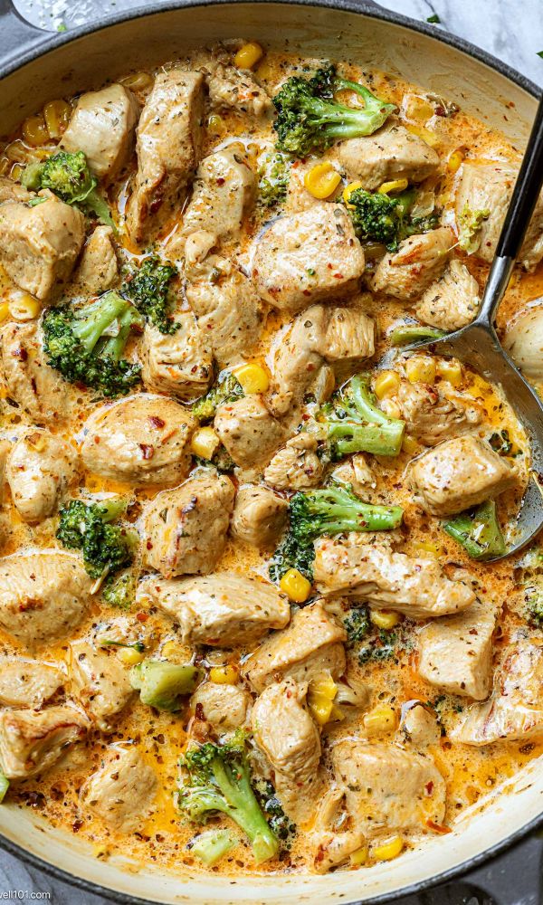 Creamy Chicken with Sweetcorn and Broccoli