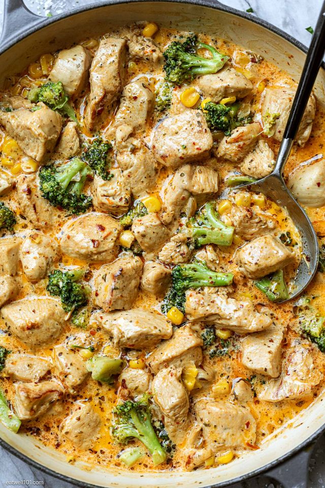 Creamy Chicken with Sweetcorn and Broccoli