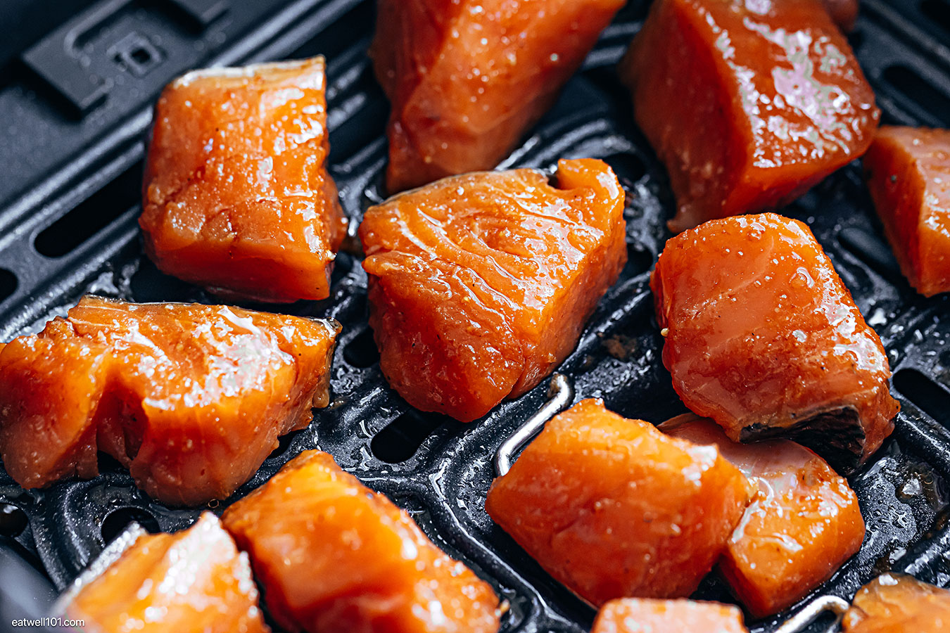 diced salmon fillets in the air fryer