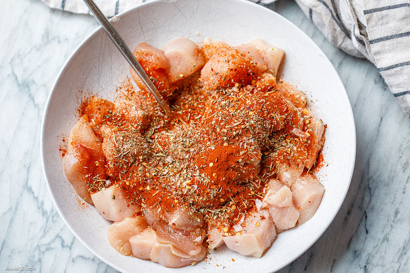 marinate chicken with herbs and spices