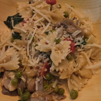 Parmesan Spinach Mushroom Pasta Skillet
