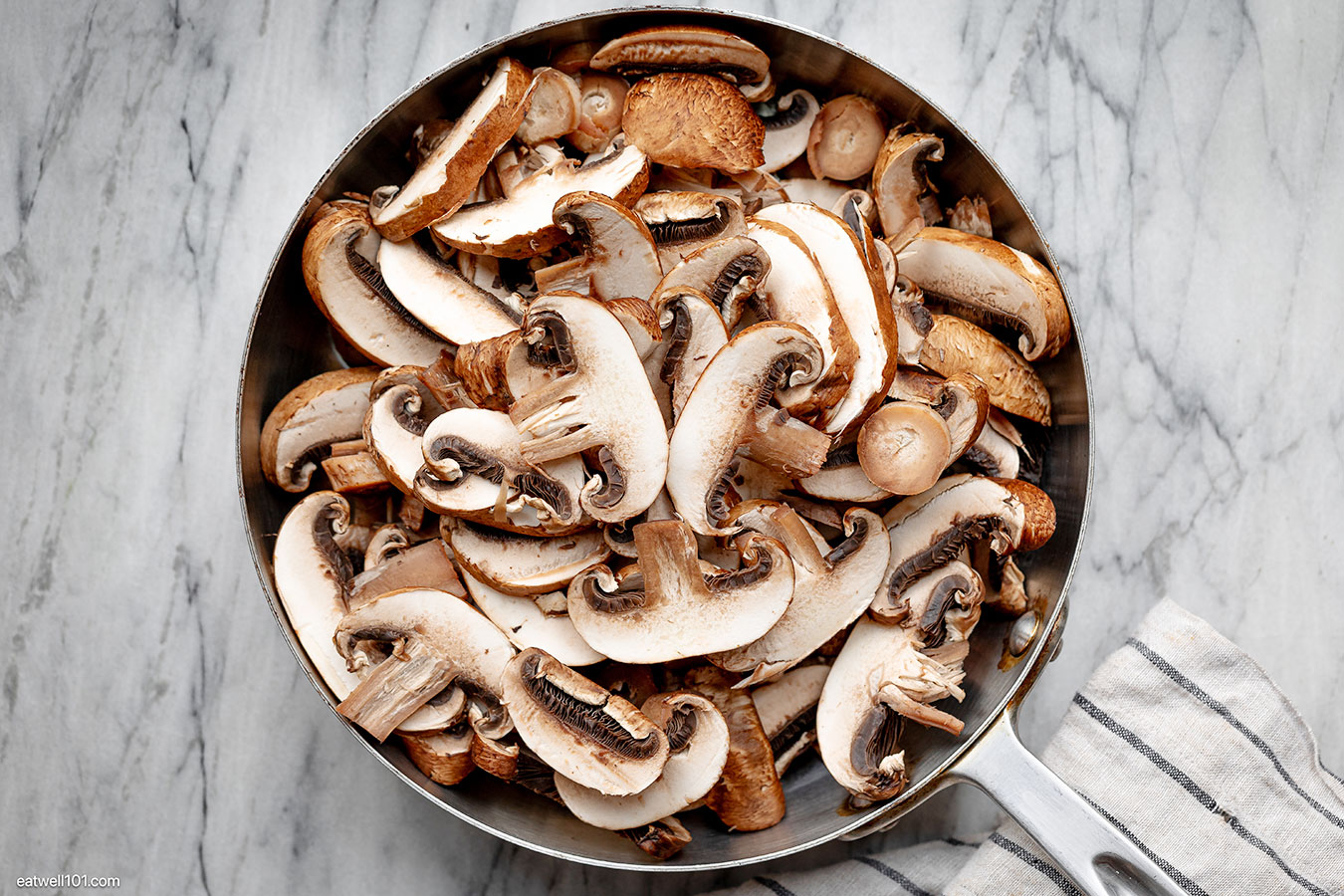 mushrooms sauteed in a skillet