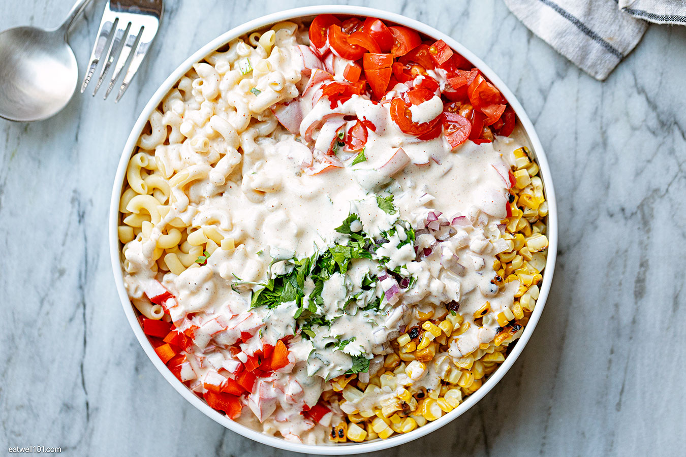 Mexican Street Corn Pasta Salad ingredients