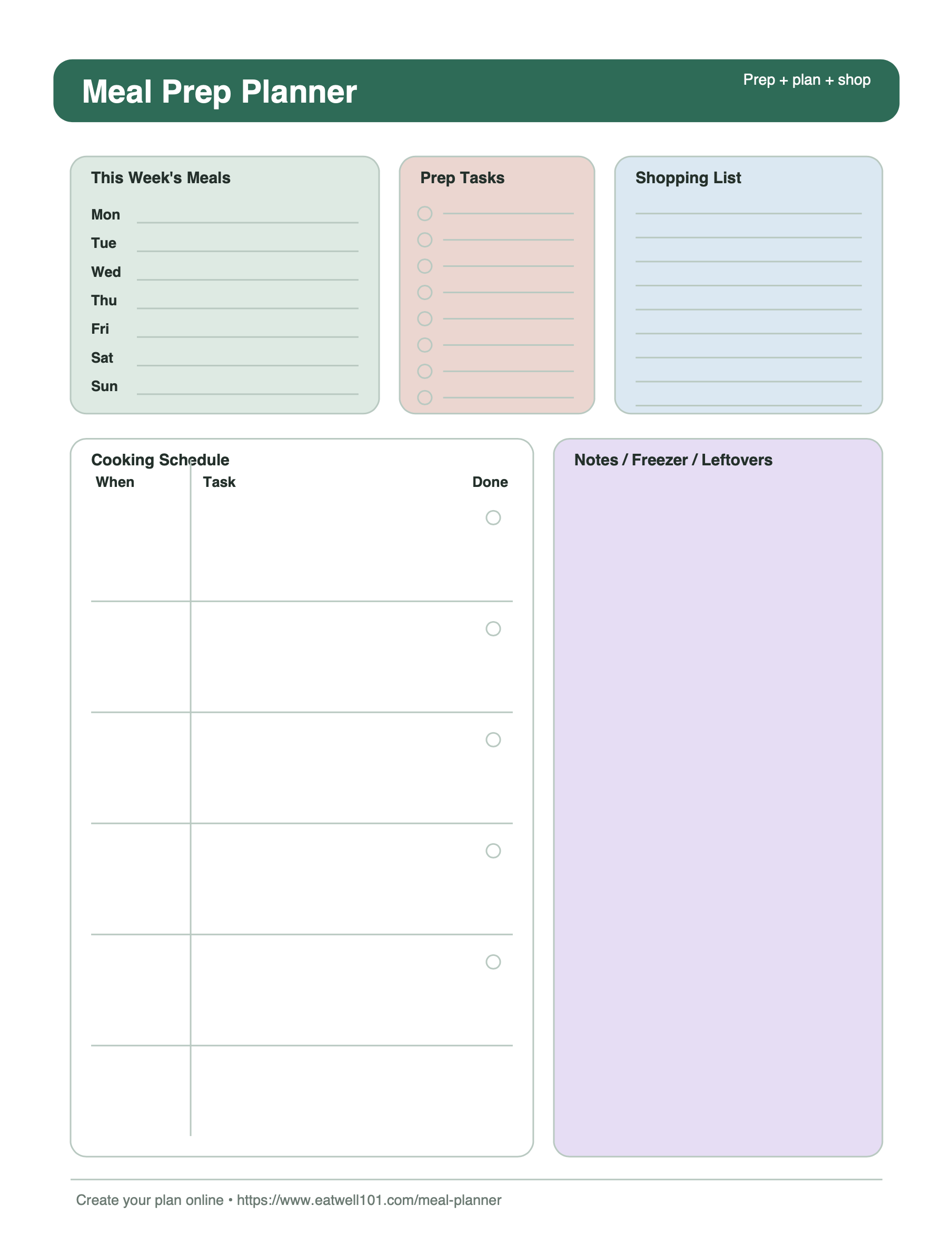 meal-prep planner template