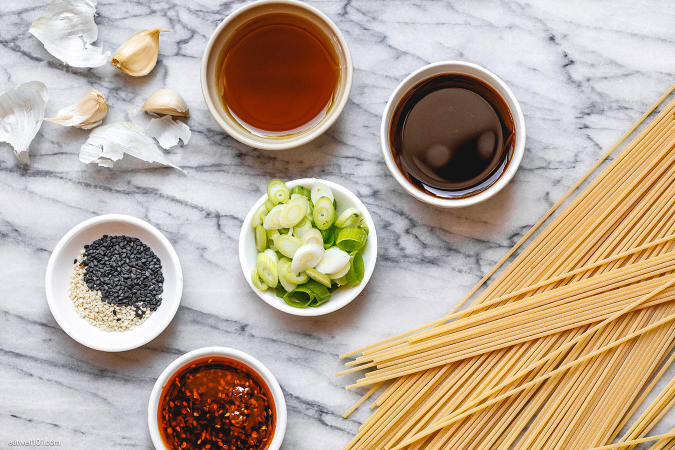 ingredients for the Spicy Sesame Noodles