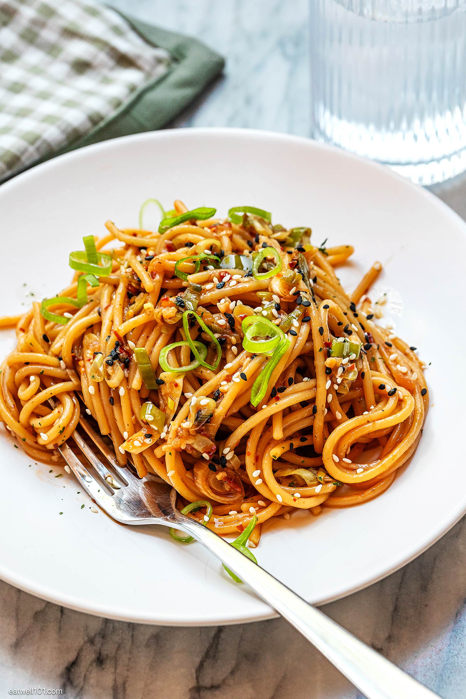 plate of Spicy Sesame Noodles