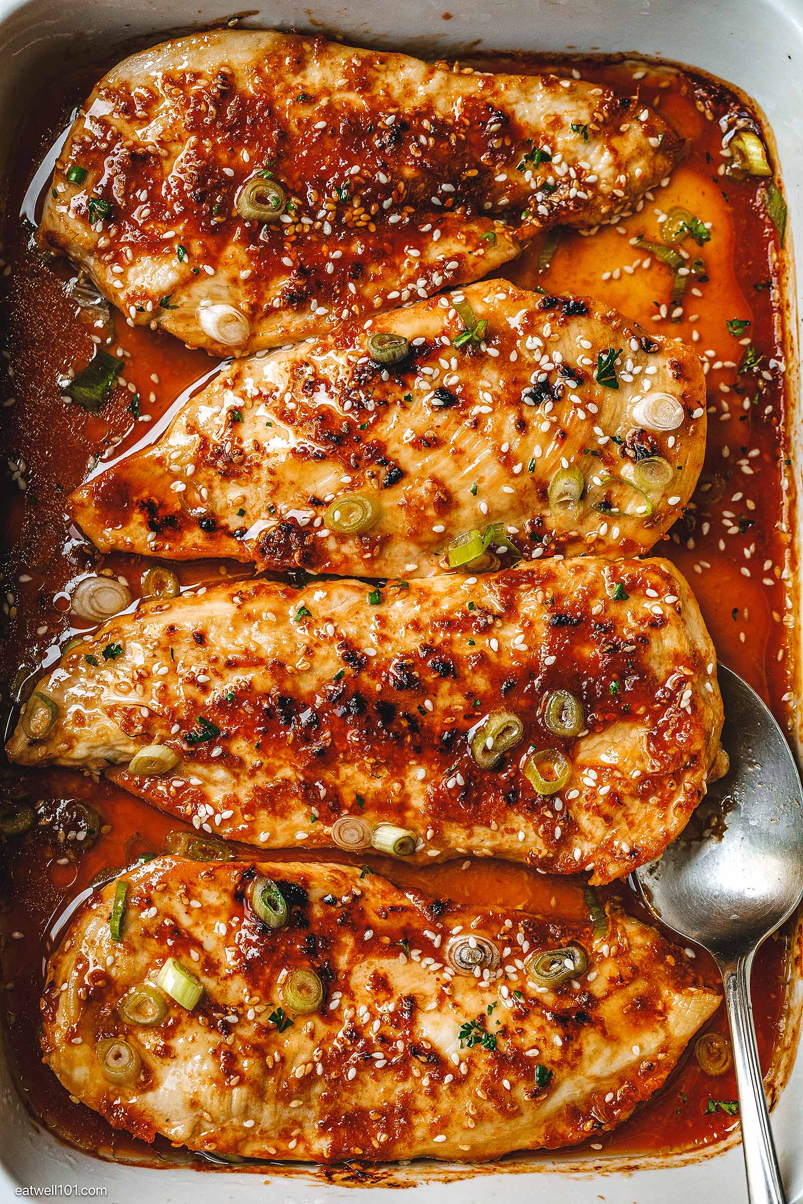 baked sesame chicken dinner