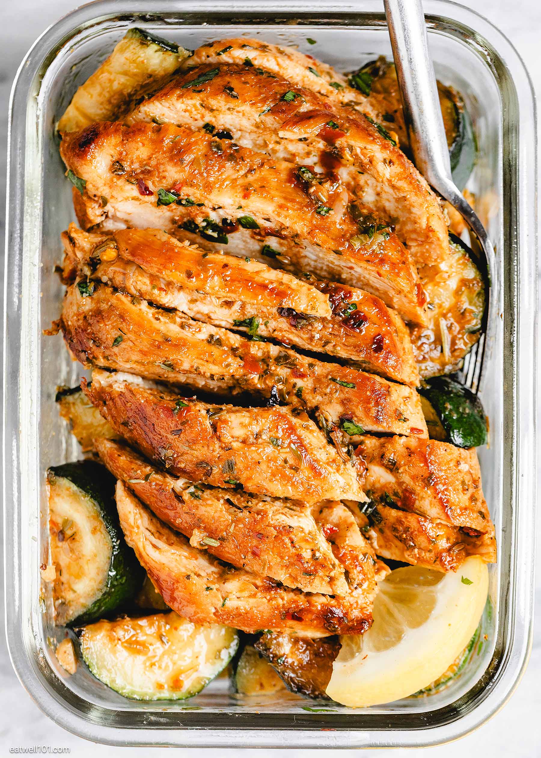 chicken in meal prep containers